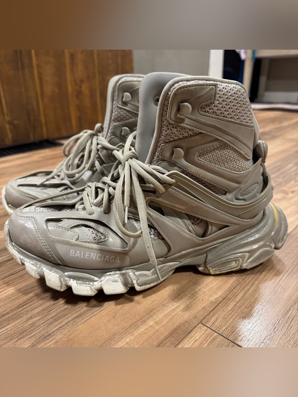 Balenciaga Track Hiking Boots Faded Beige Mens US Size 10 Euro 43